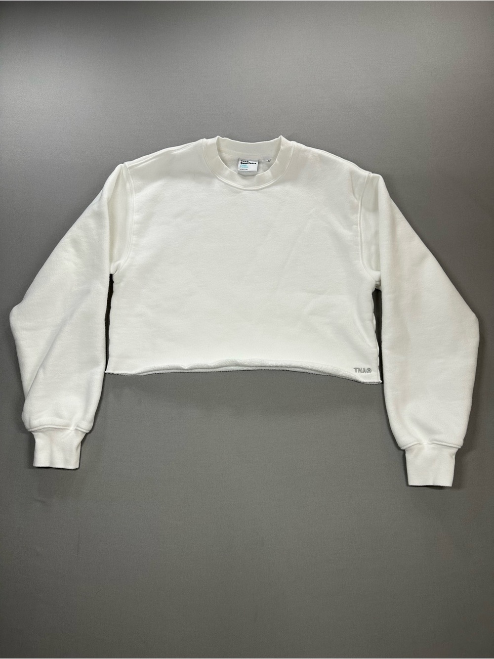 Aritzia TNA Sweatfleece Cozy Fleece Perfect Fit Crop Crew Sweatshirt - Womens XS
